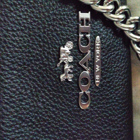 Coach black leather nwt crossbody - Picture 5 of 14